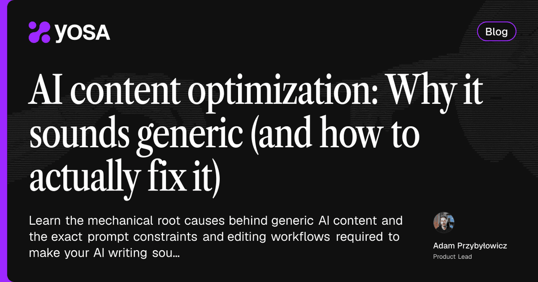 AI content optimization cover image with title and exceprt