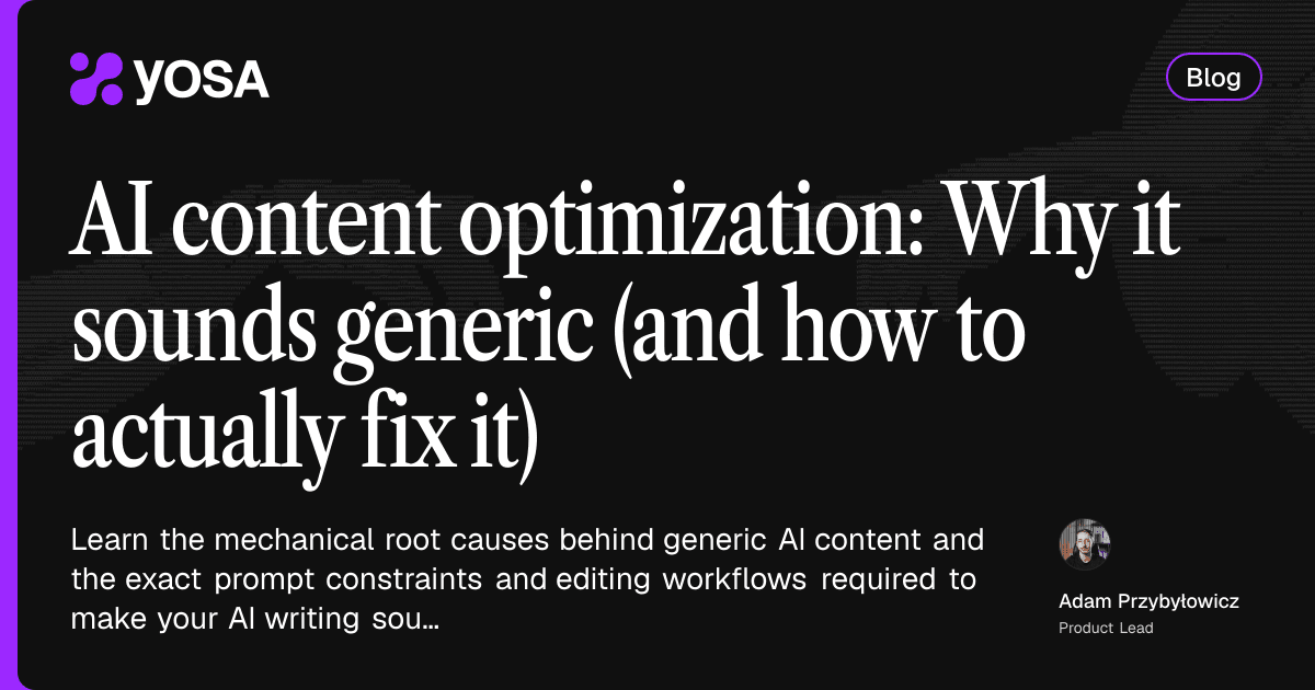 AI content optimization cover image with title and exceprt