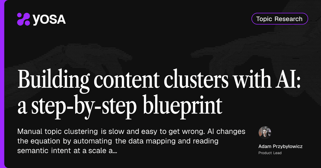 Building content clusters with ai