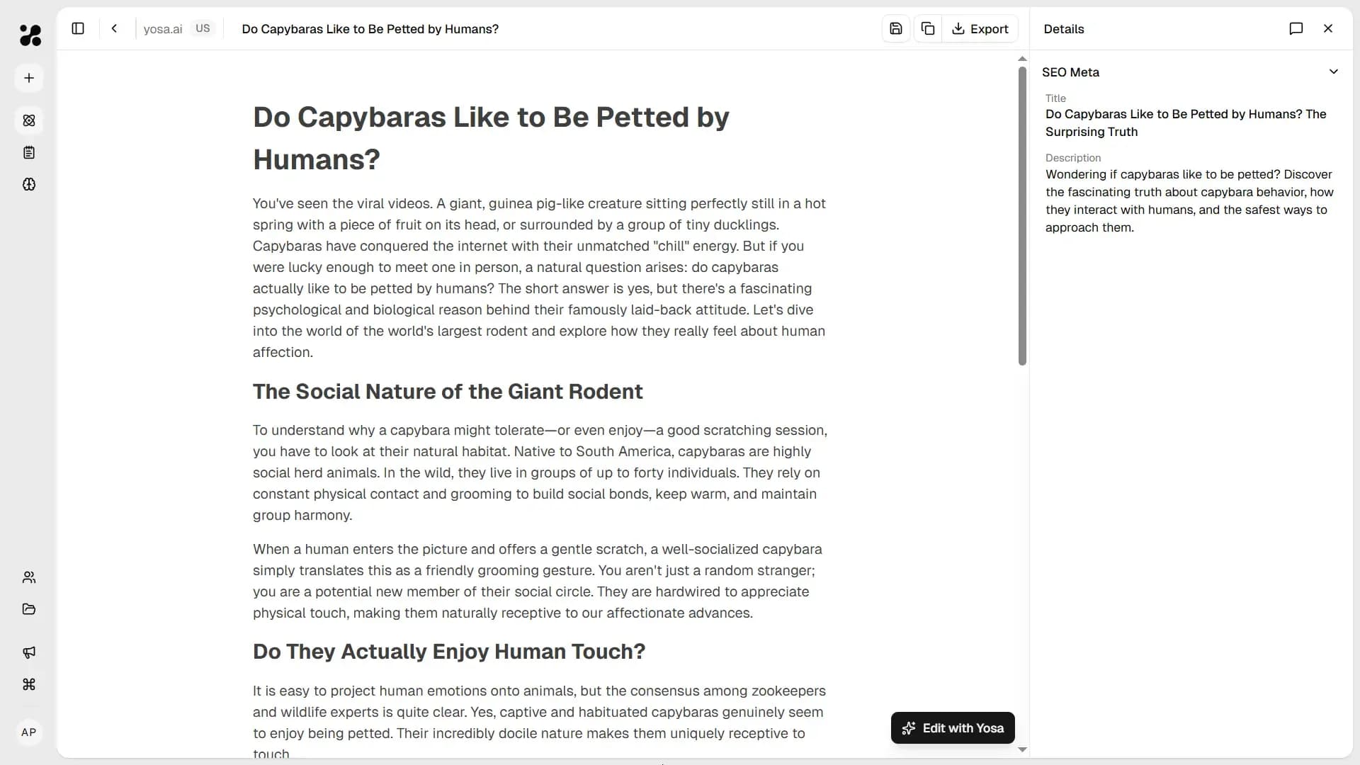 Canvas with generated blog post
