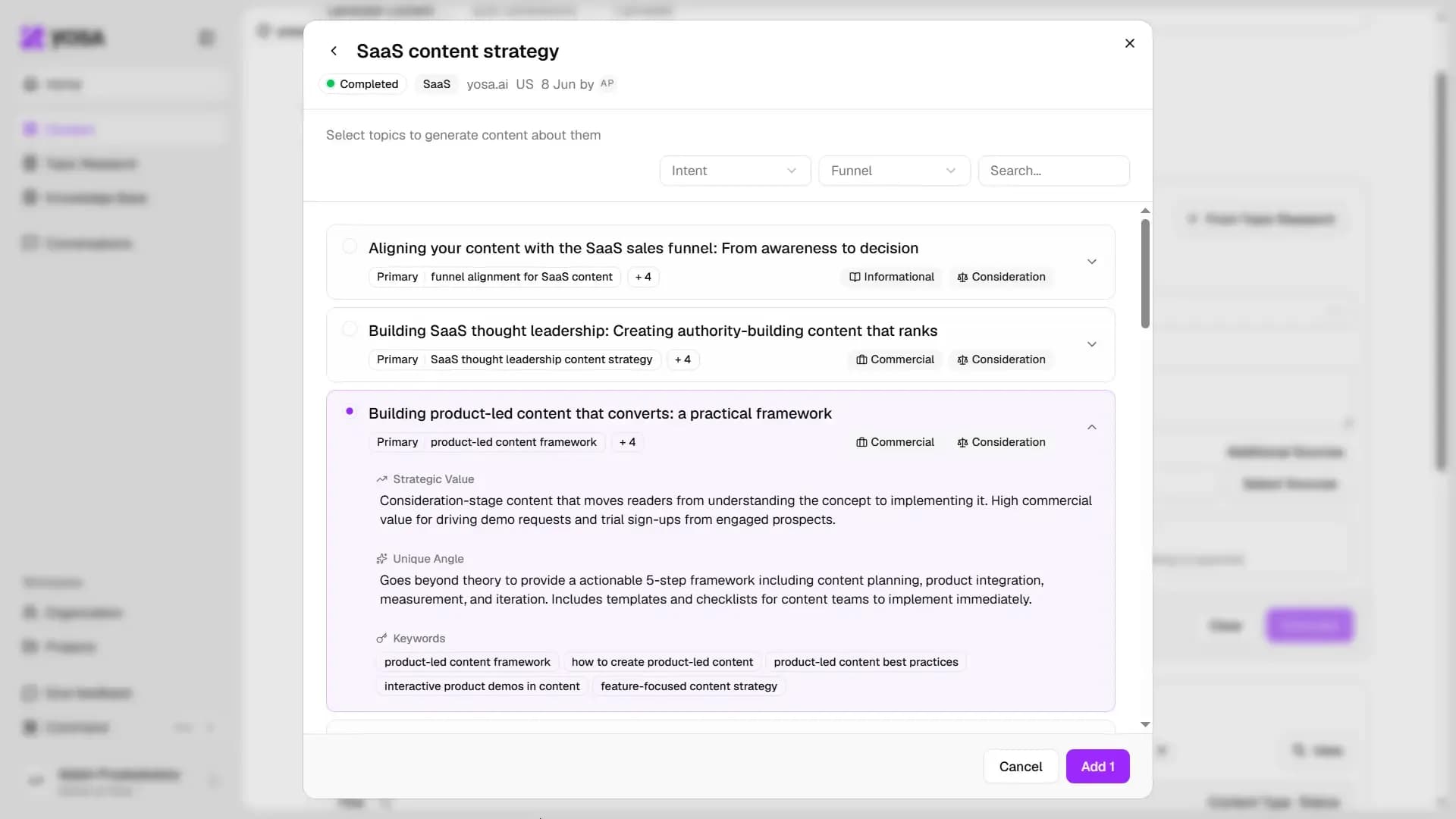Content generation from topic research