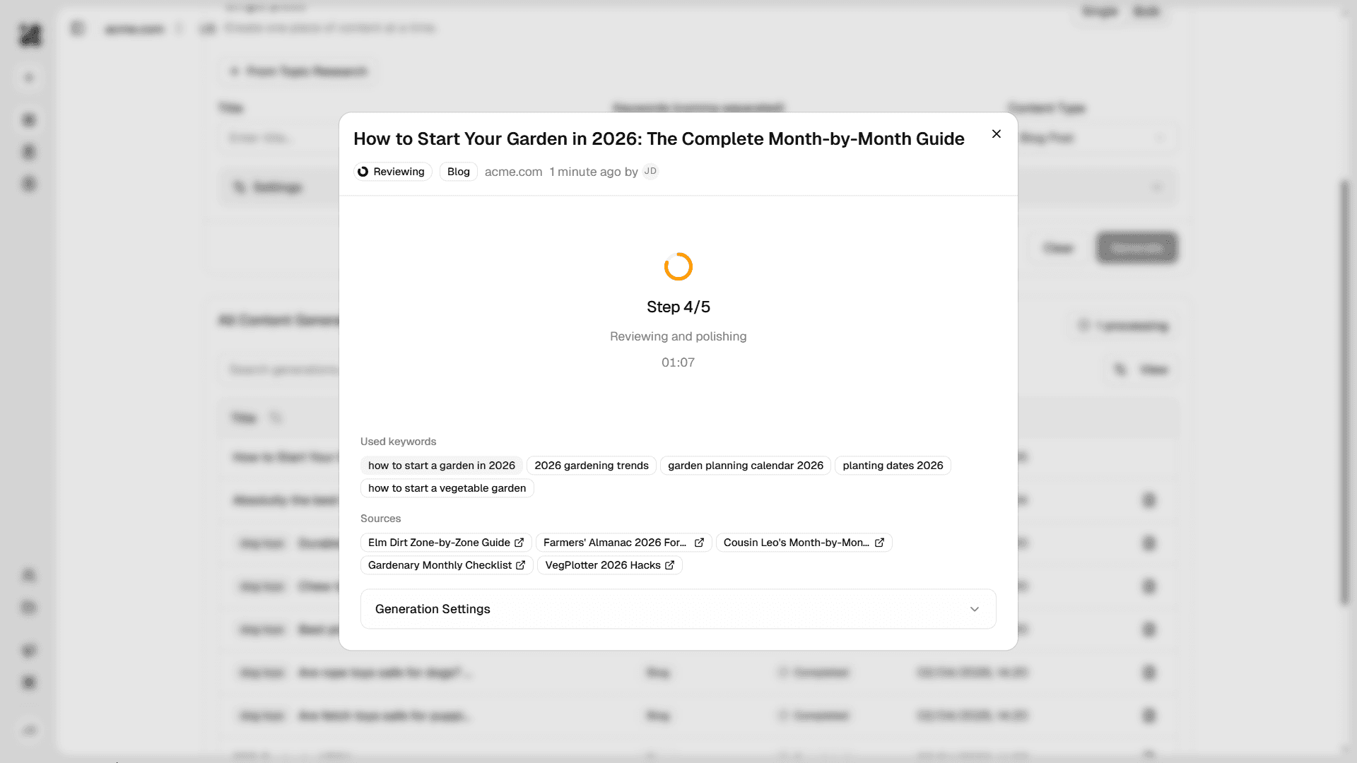 Content review in YOSA