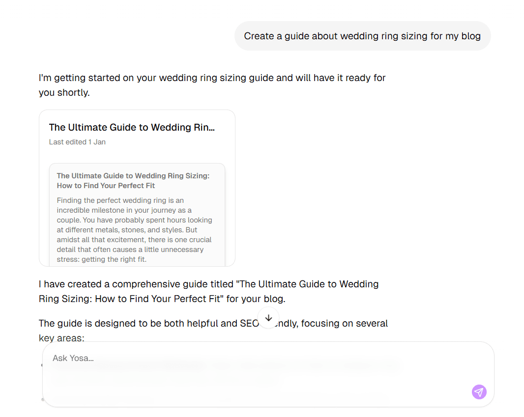 Content generation in chat