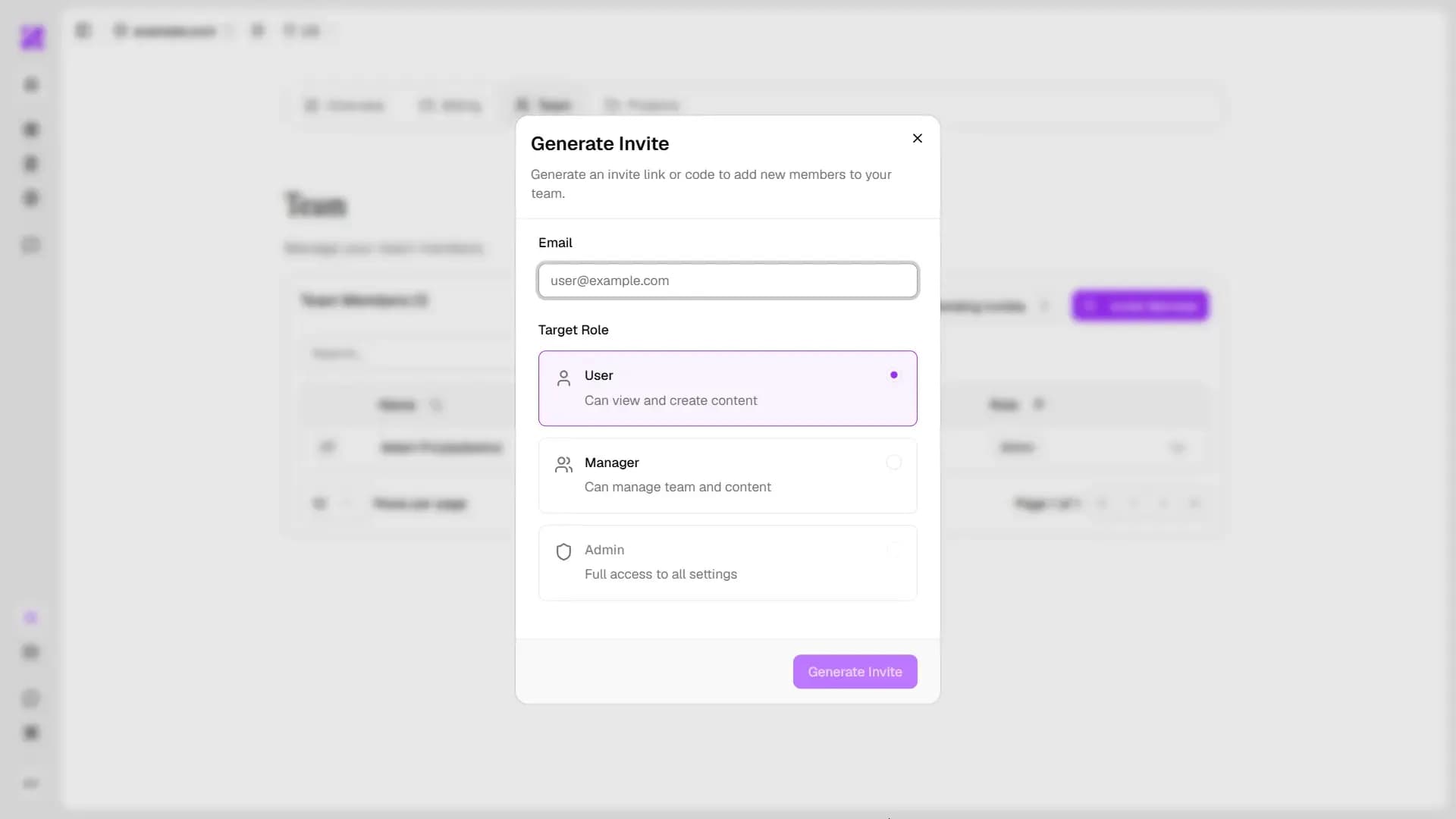 Inviting users