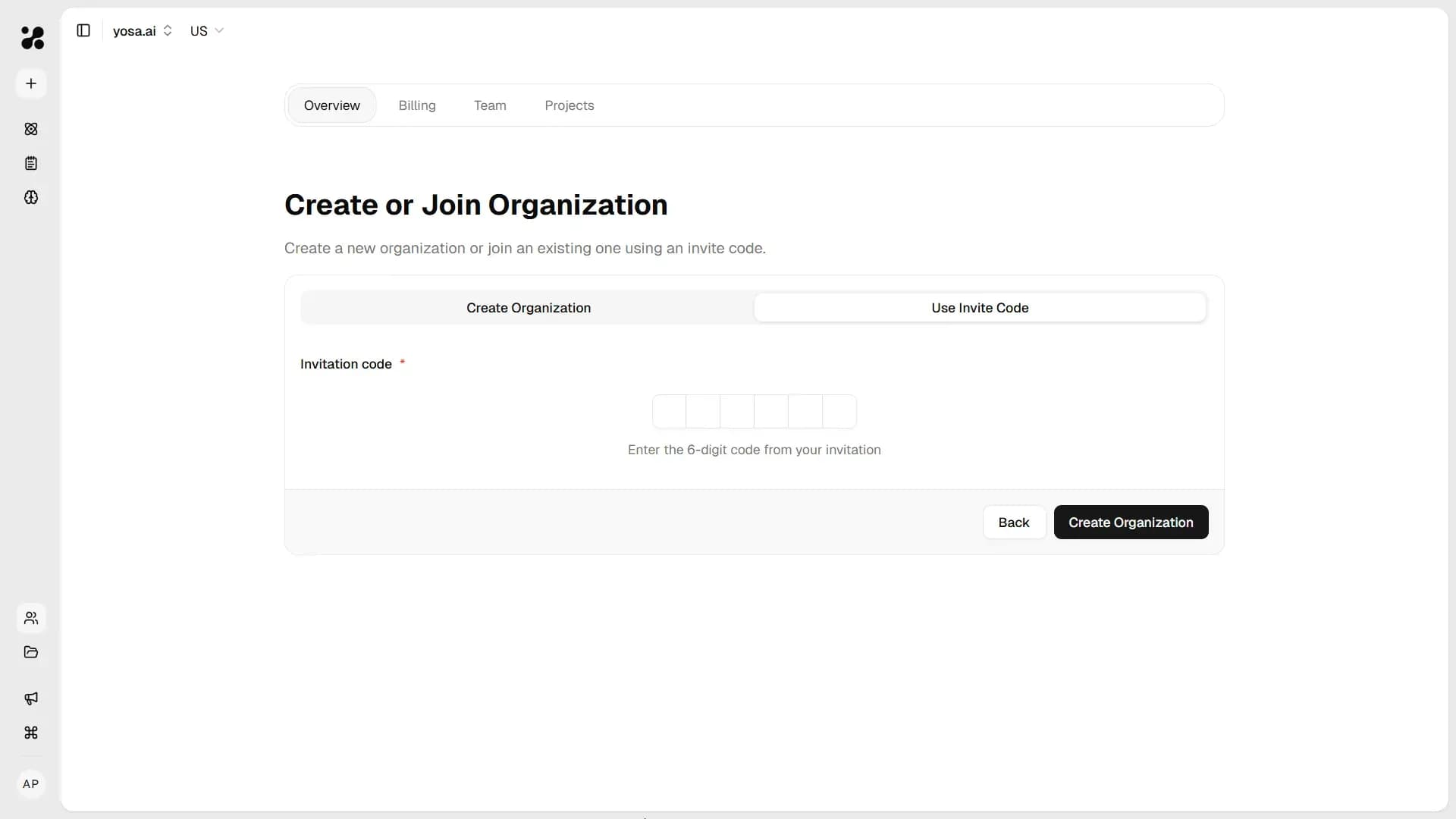Join organization form