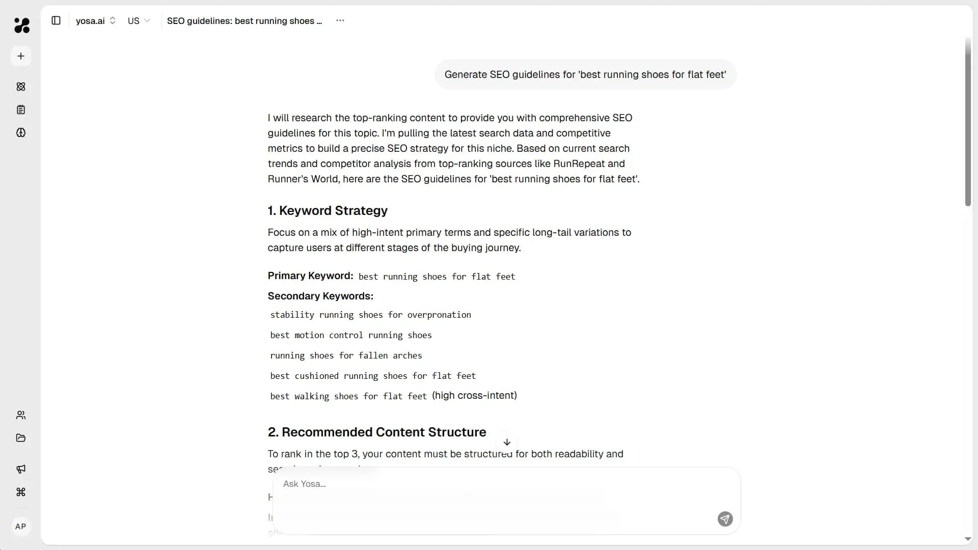 SEO guidelines in chat