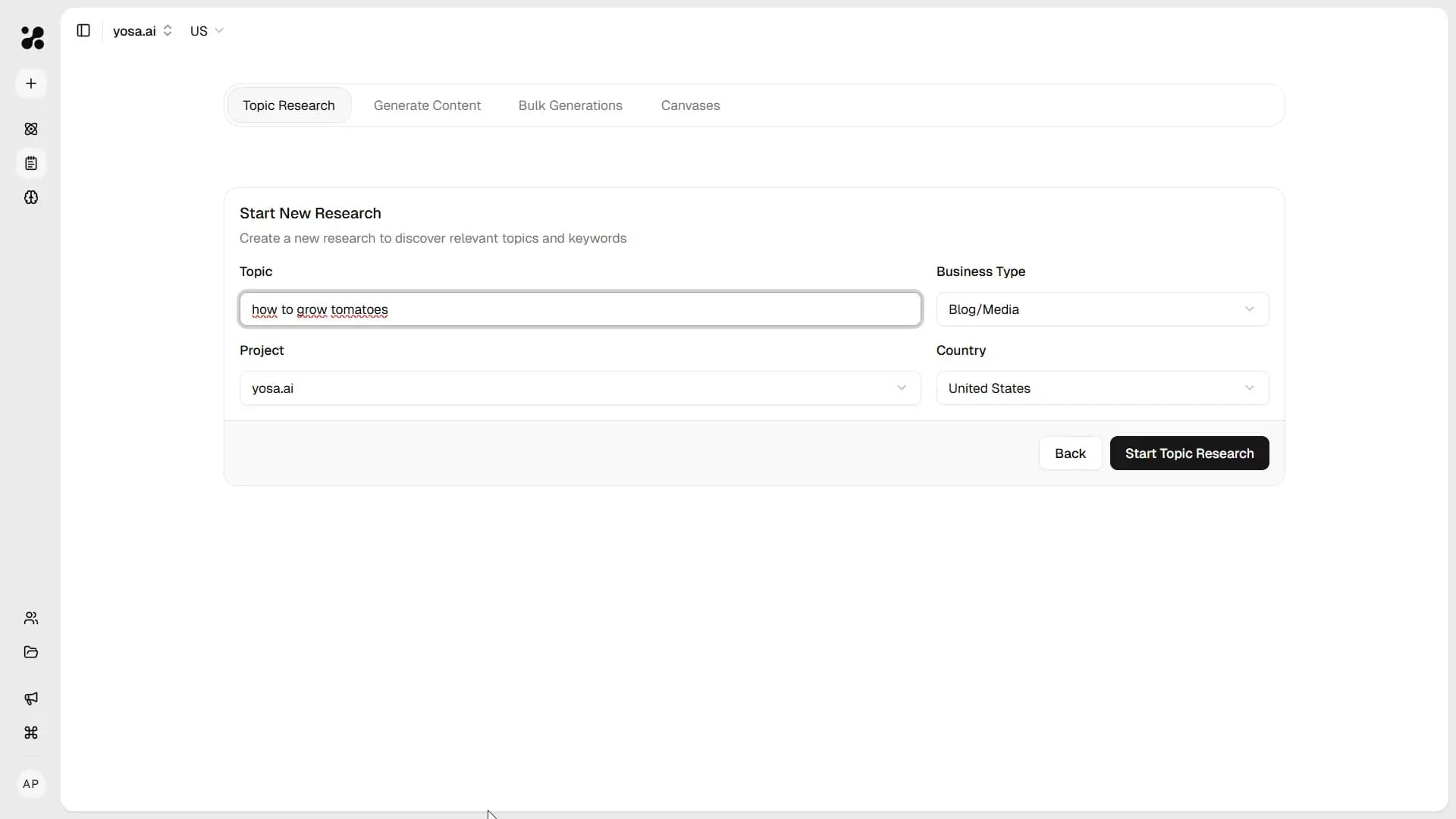 Starting new topic research