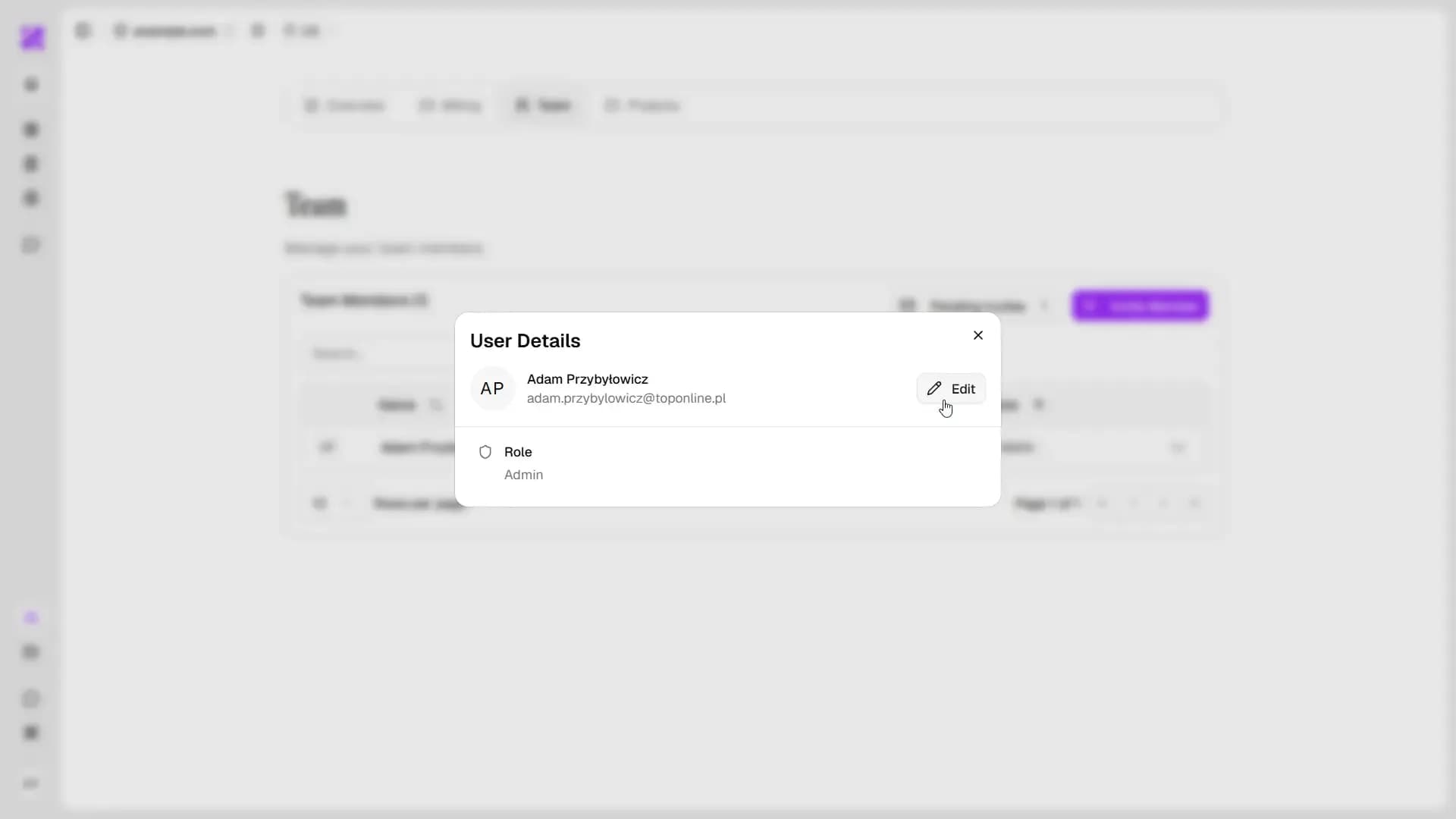 Viewing member settings and editing member role