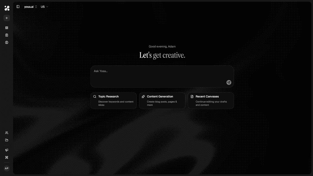 Home screen of YOSA App