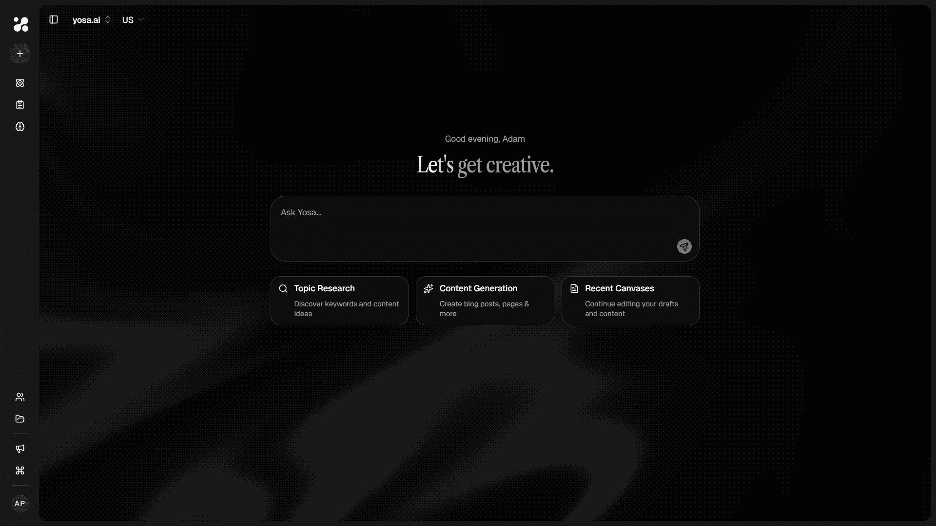 Home screen of YOSA App