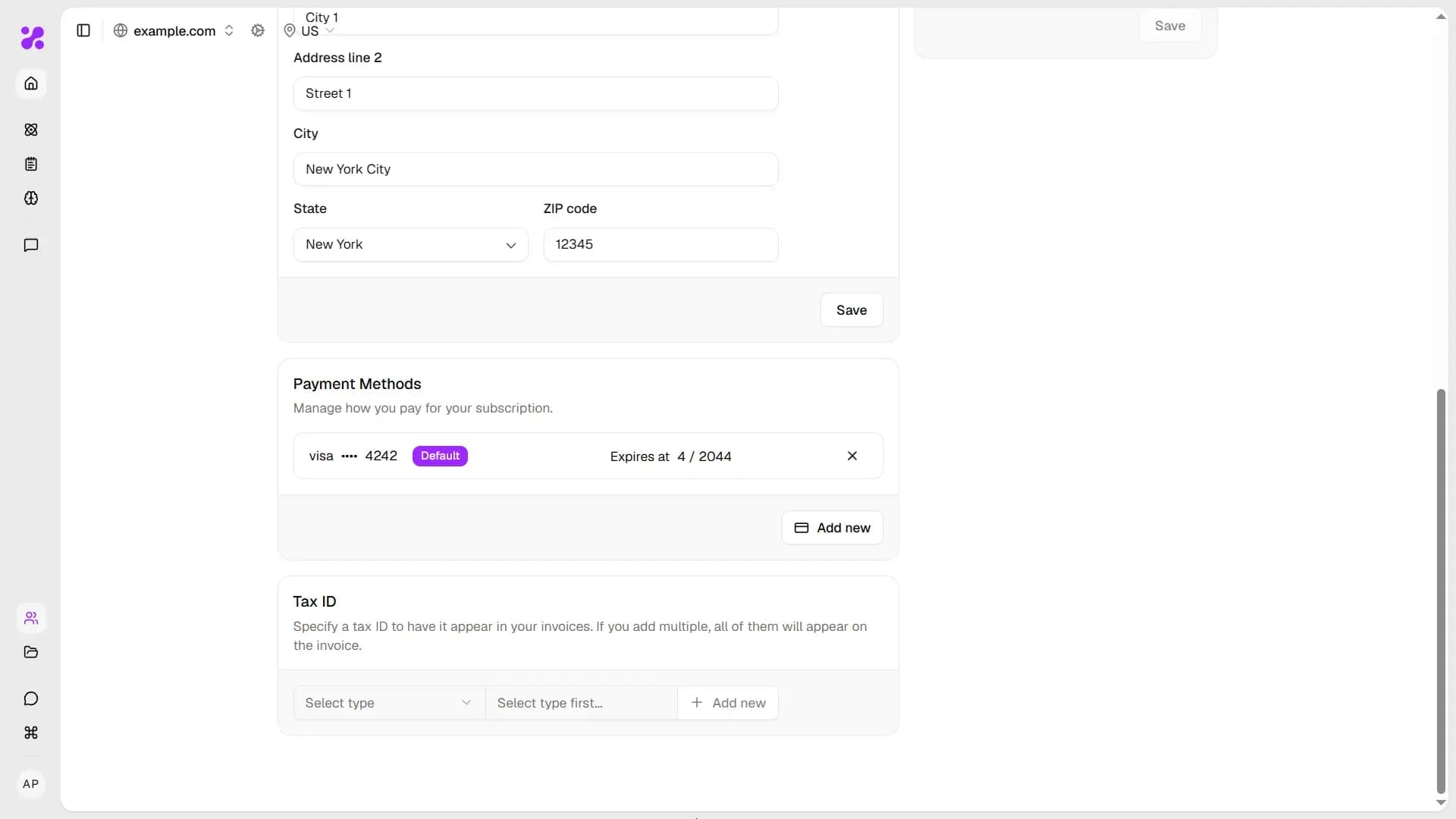 Billing tab overview - second part