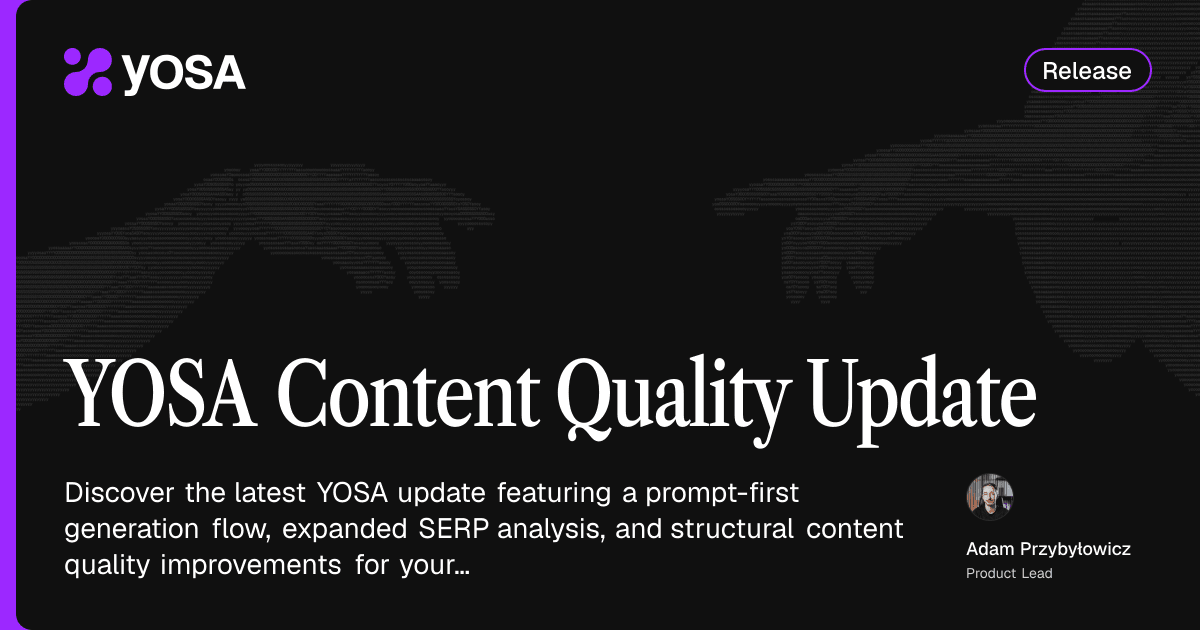 Content Quality Update cover card showing title and description of a blog post