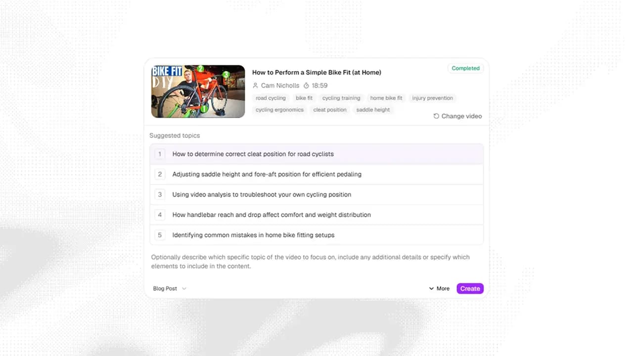 Video to Blog Topic Selection - YOSA